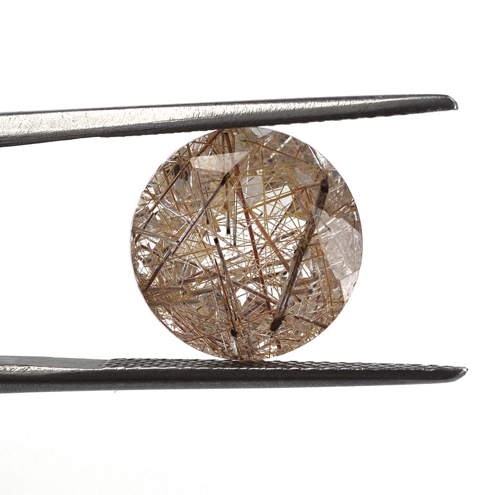 RED RUTILE QUARTZ CUT ROUND 12MM 5.96 Cts.