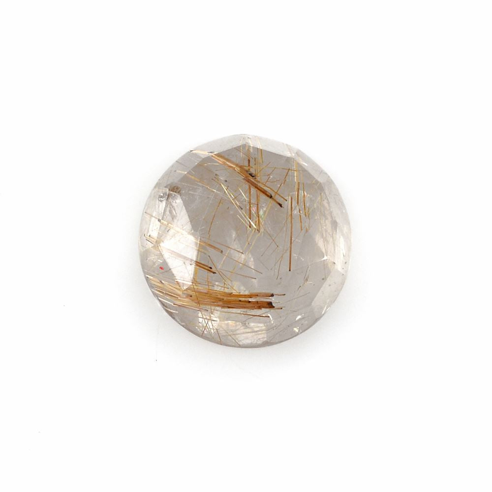 RED RUTILE QUARTZ ROSE CUT ROUND CAB 10MM 3.77 Cts.