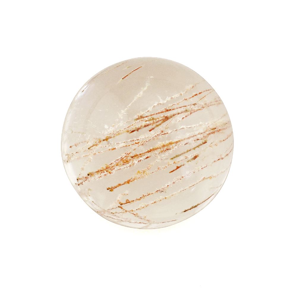 RED RUTILE QUARTZ ROUND CAB 14MM 10.88 Cts.