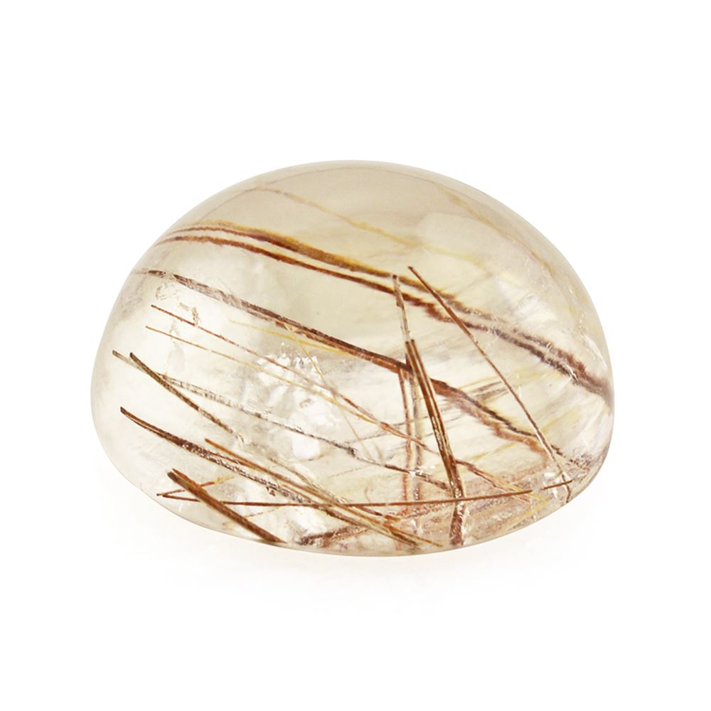 RED RUTILE QUARTZ ROUND CAB 14MM 10.88 Cts.