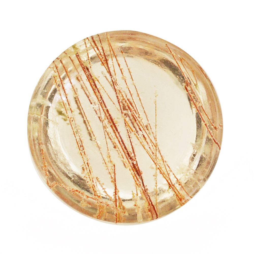 RED RUTILE QUARTZ ROUND CAB 14MM 10.88 Cts.