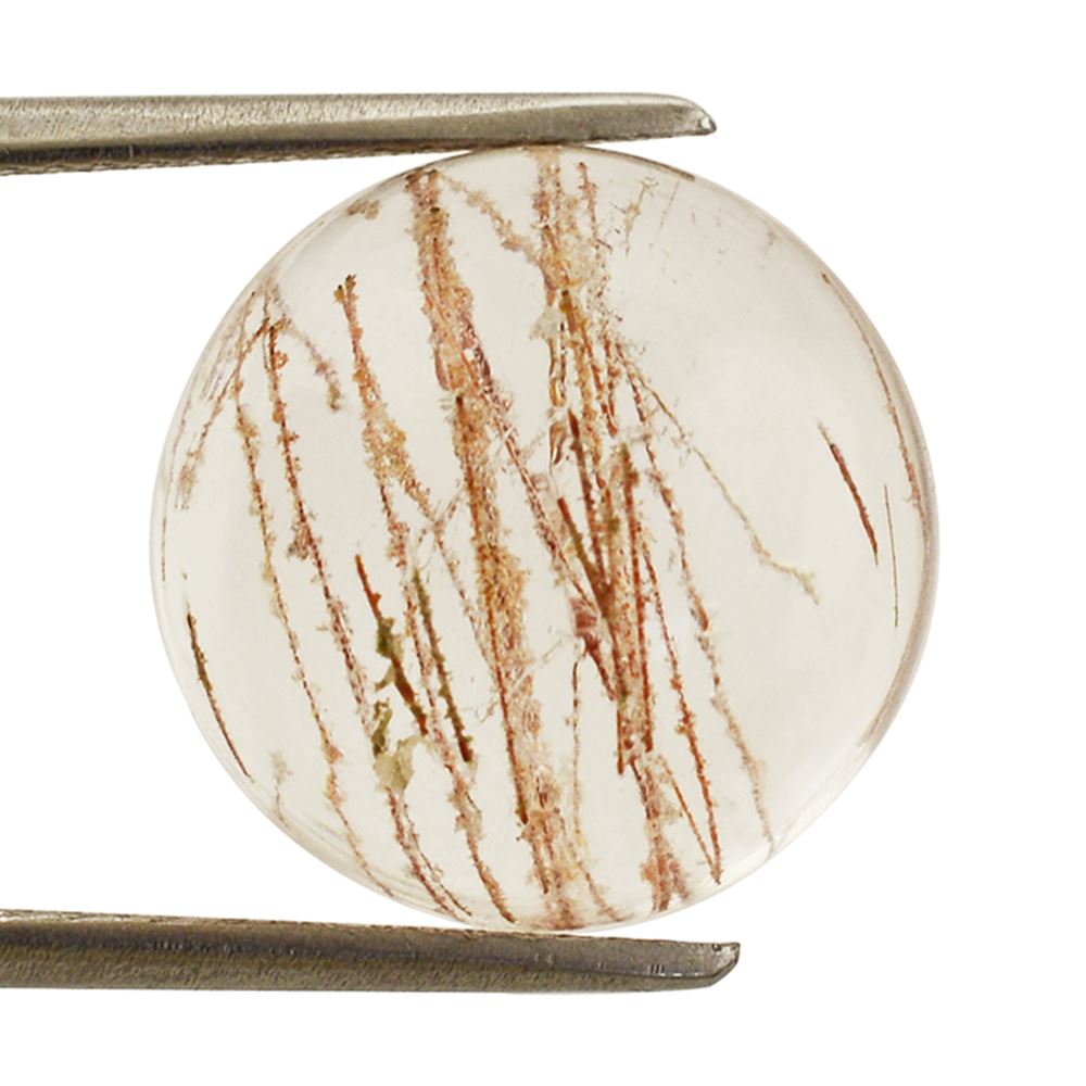 RED RUTILE QUARTZ ROUND CAB 14MM 10.88 Cts.