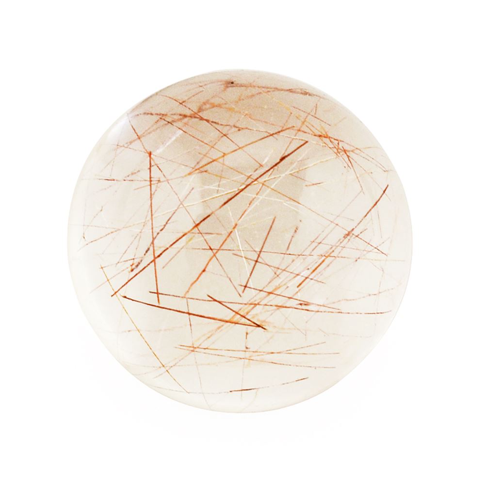 RED RUTILE QUARTZ ROUND CAB 12MM 6.83 Cts.