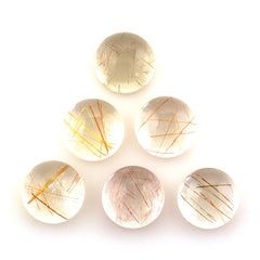 RED RUTILE QUARTZ ROUND CAB 12MM 6.83 Cts.