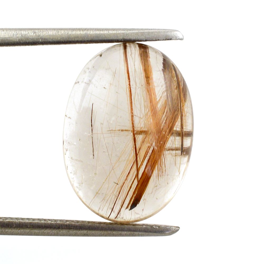 RED RUTILE QUARTZ OVAL CAB 14X10MM 5.65 Cts.