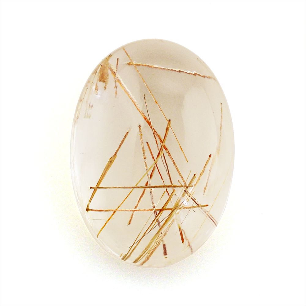 RED RUTILE QUARTZ OVAL CAB 14X10MM 5.63 Cts.