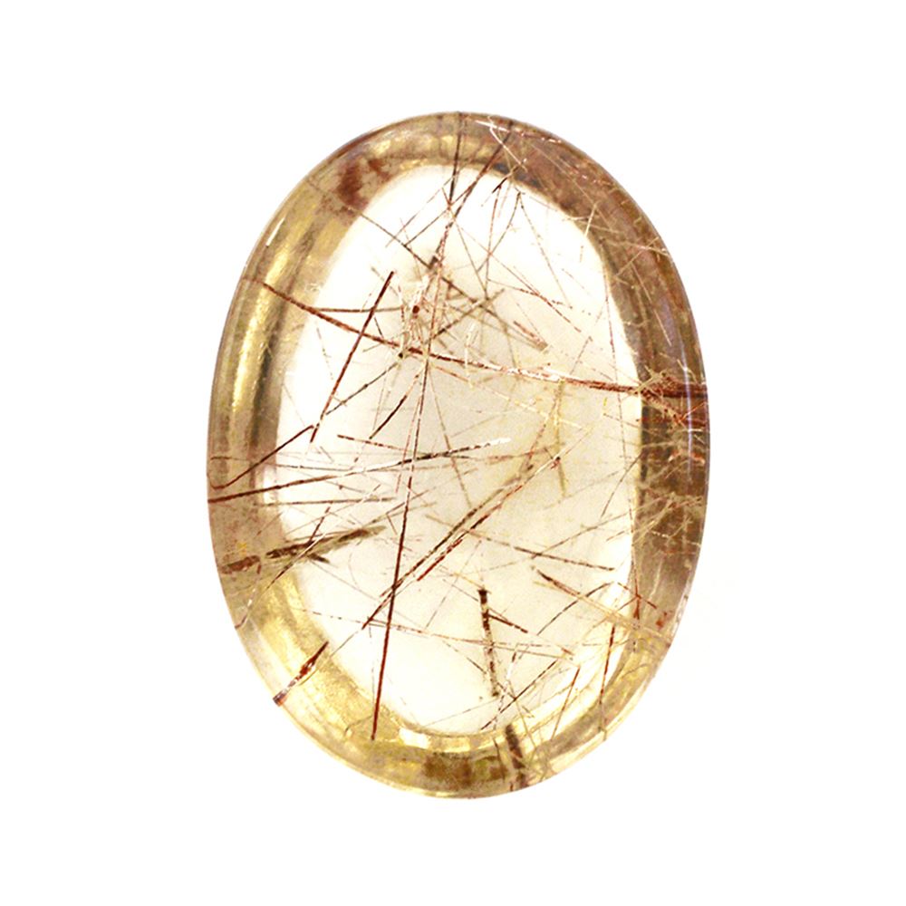 RED RUTILE QUARTZ OVAL CAB 14X10MM 5.63 Cts.