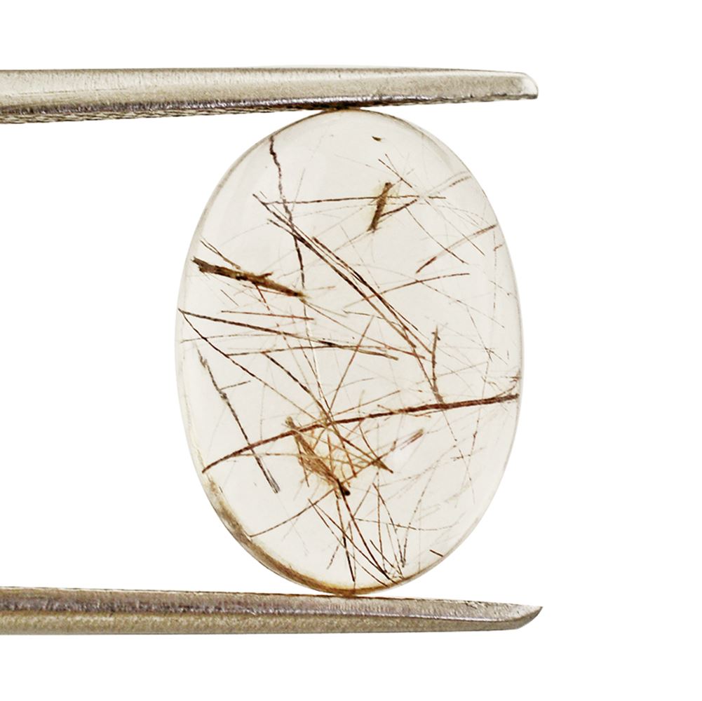 RED RUTILE QUARTZ OVAL CAB 14X10MM 5.63 Cts.