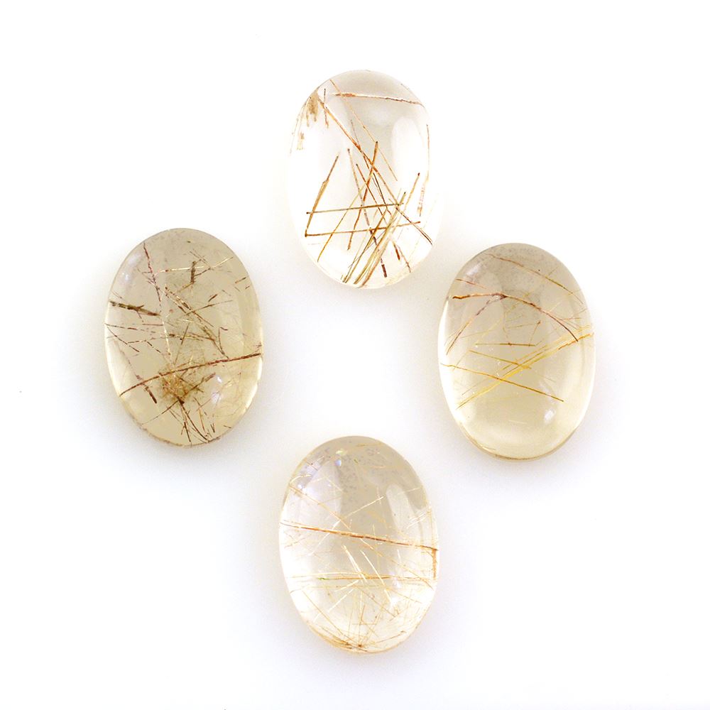 RED RUTILE QUARTZ OVAL CAB 14X10MM 5.63 Cts.