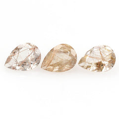 RED RUTILE QUARTZ CUT PEAR  7X5MM 0.63 Cts.