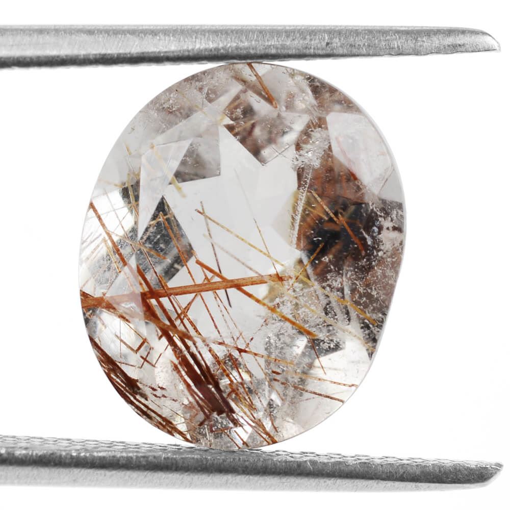 RED RUTILE QUARTZ CUT OVAL 12X10MM 4.63 Cts.
