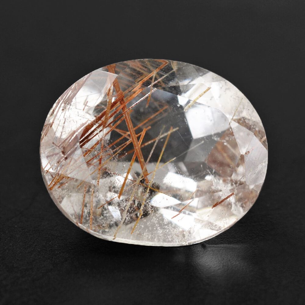 RED RUTILE QUARTZ CUT OVAL 12X10MM 4.63 Cts.