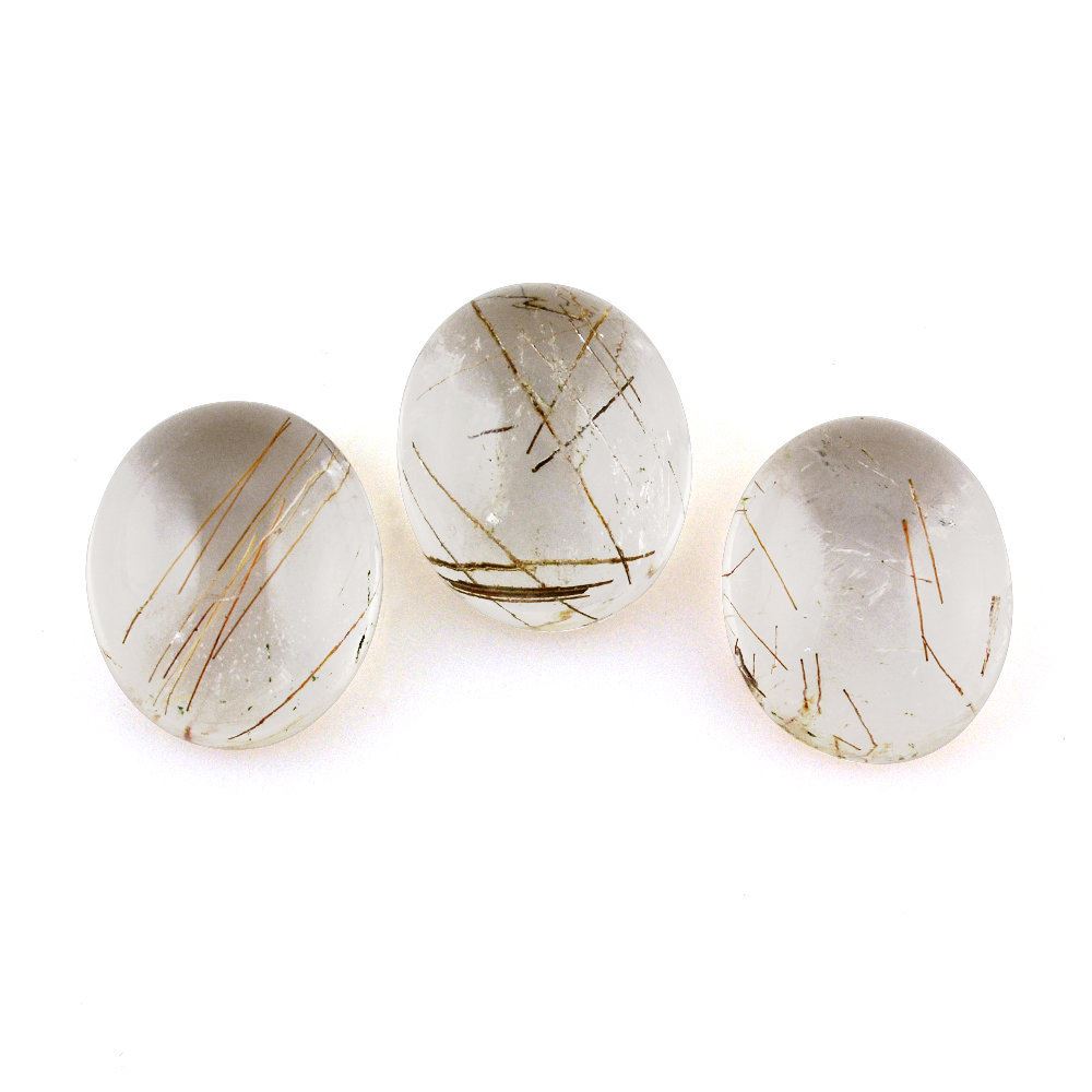 RED RUTILE QUARTZ OVAL CAB 12X10MM 4.73 Cts.