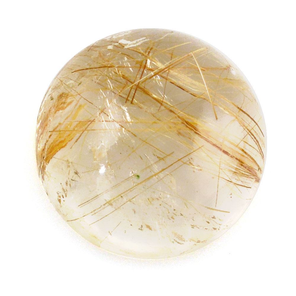 RED RUTILE QUARTZ ROUND CAB 12MM 6.74 Cts.