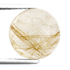 RED RUTILE QUARTZ ROUND CAB 12MM 6.74 Cts.
