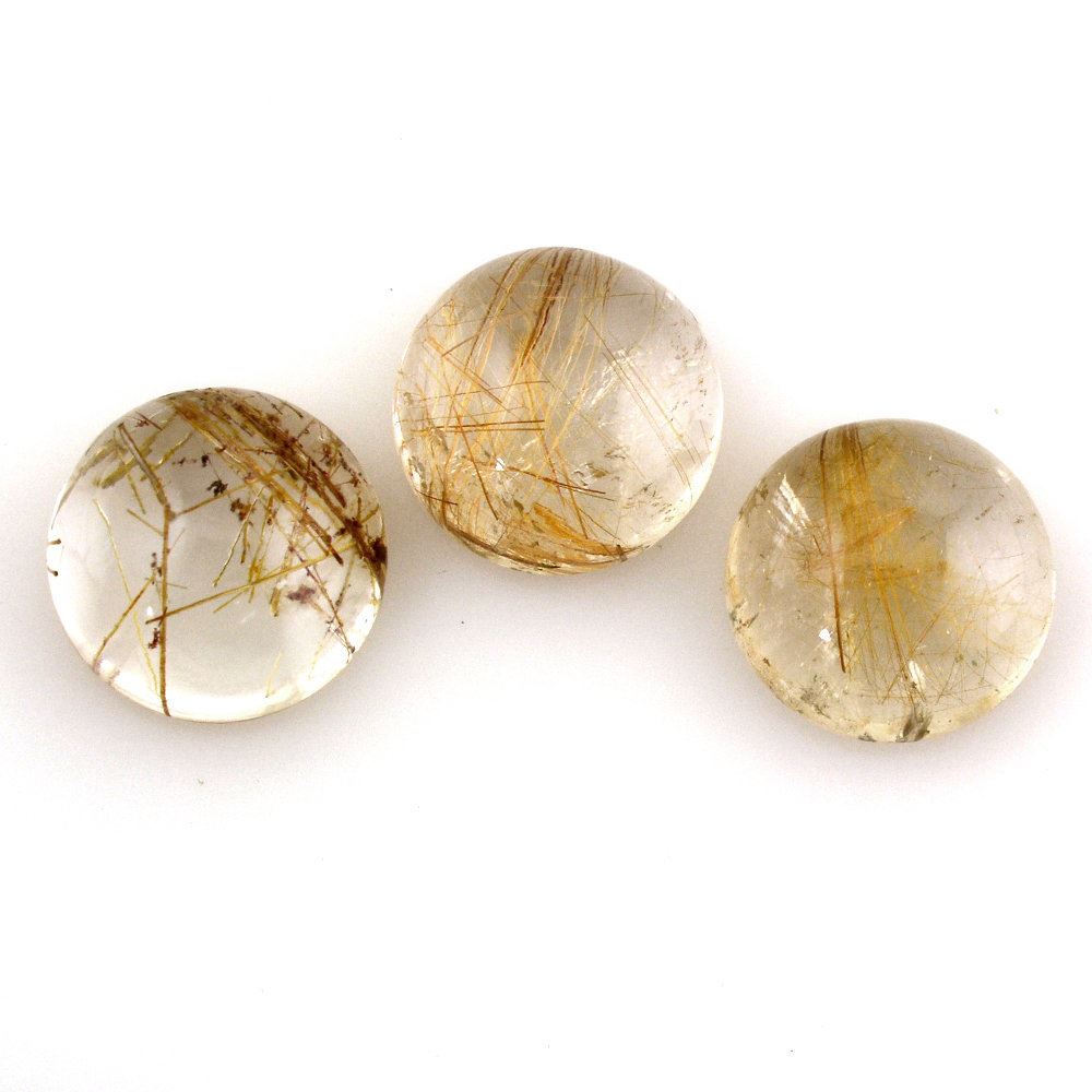 RED RUTILE QUARTZ ROUND CAB 12MM 6.74 Cts.