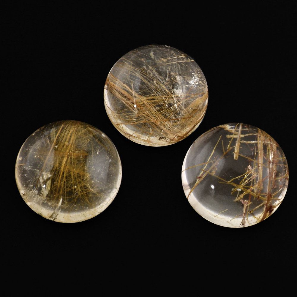 RED RUTILE QUARTZ ROUND CAB 12MM 6.74 Cts.