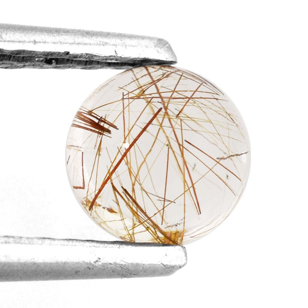RED RUTILE QUARTZ ROUND CAB 6MM 0.87 Cts.