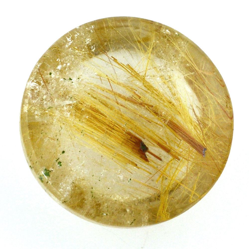 RED RUTILE QUARTZ ROUND CAB 12MM 6.80 Cts.