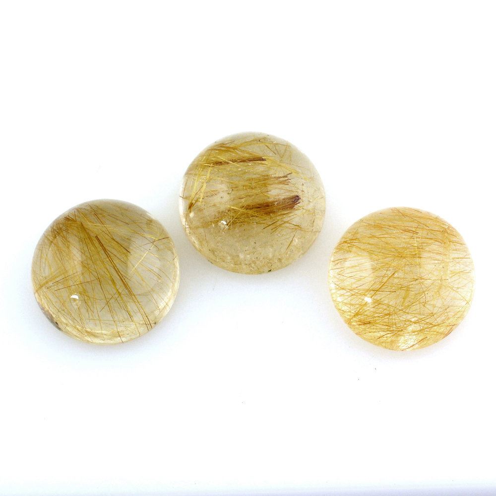 RED RUTILE QUARTZ ROUND CAB 12MM 6.80 Cts.