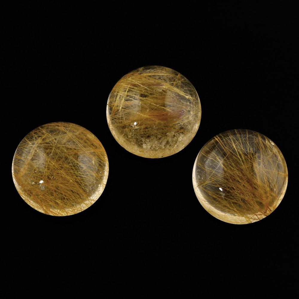 RED RUTILE QUARTZ ROUND CAB 12MM 6.80 Cts.