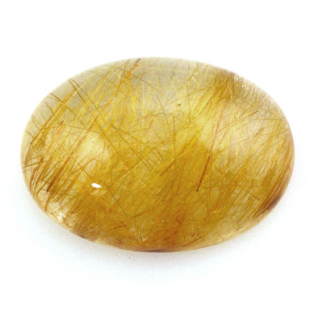 RED RUTILE QUARTZ OVAL CAB 14X10MM 5.59 Cts.