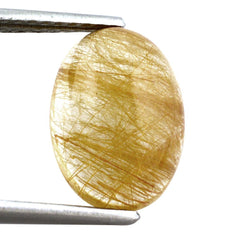 RED RUTILE QUARTZ OVAL CAB 14X10MM 5.59 Cts.