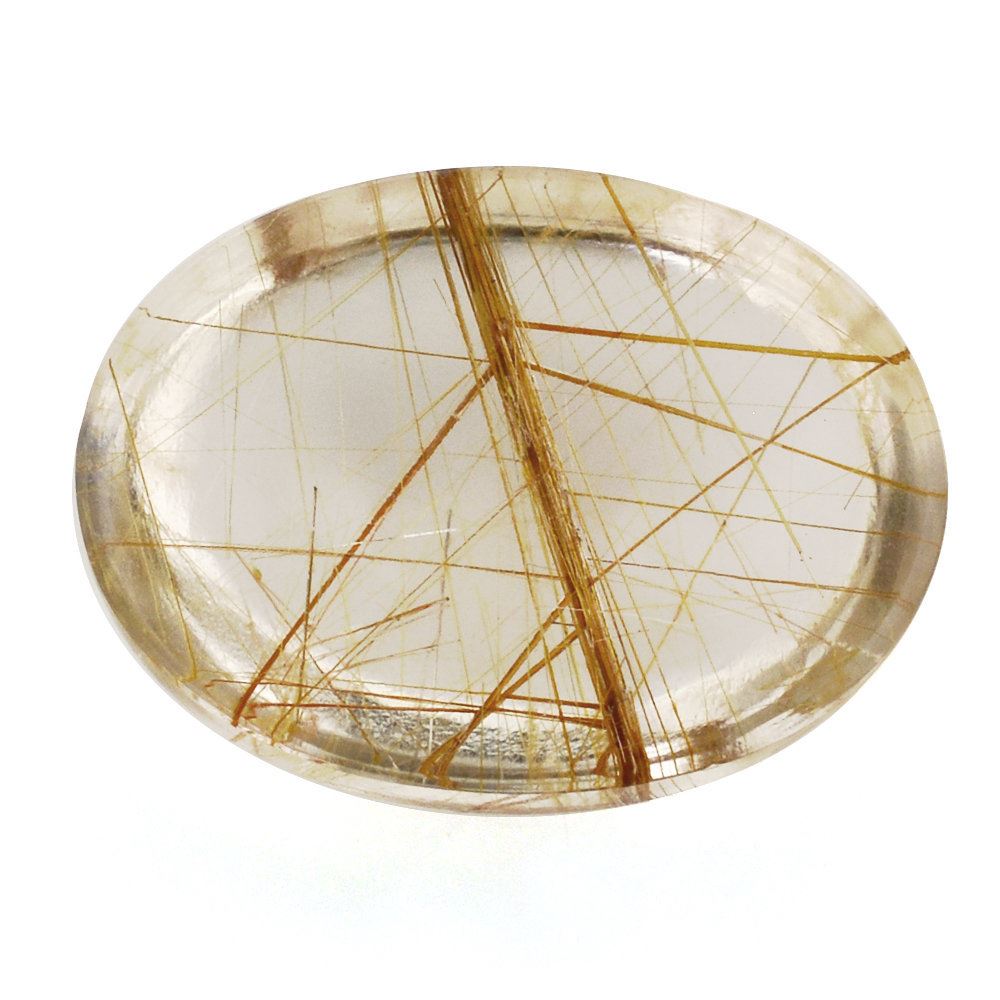 RED RUTILE QUARTZ OVAL CAB 16X12MM 9.34 Cts.
