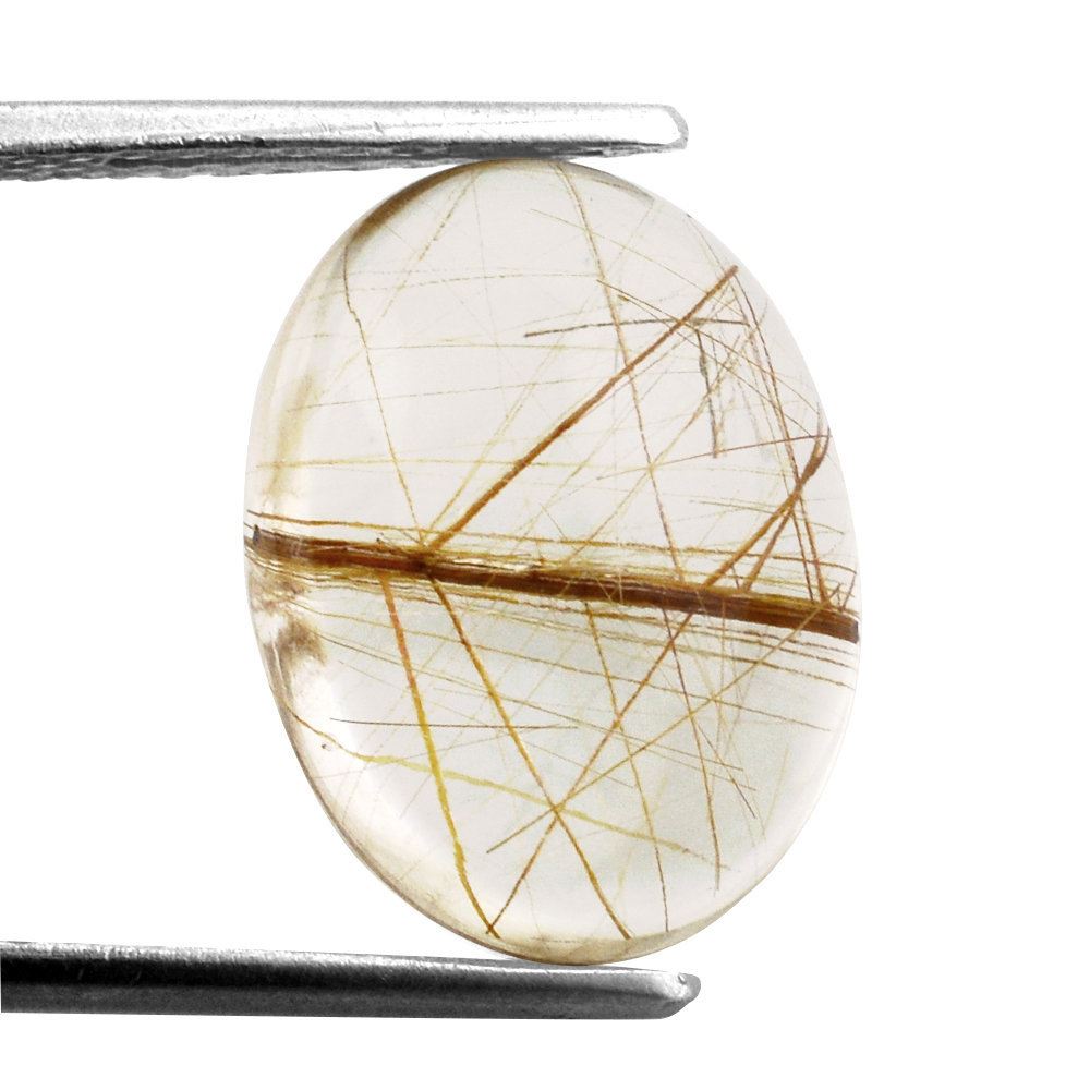 RED RUTILE QUARTZ OVAL CAB 16X12MM 9.34 Cts.