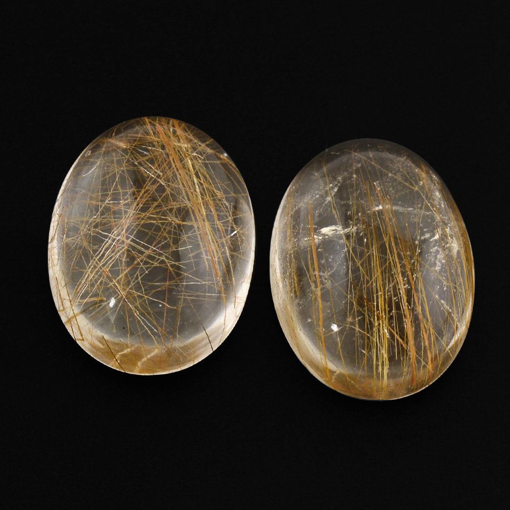 RED RUTILE QUARTZ OVAL CAB 16X12MM 9.34 Cts.