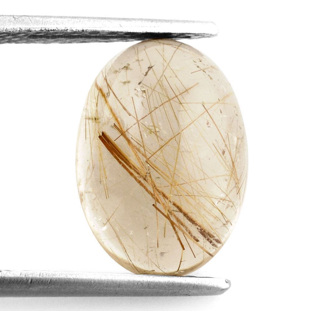 RED RUTILE QUARTZ OVAL CAB 14X10MM 5.59 Cts.