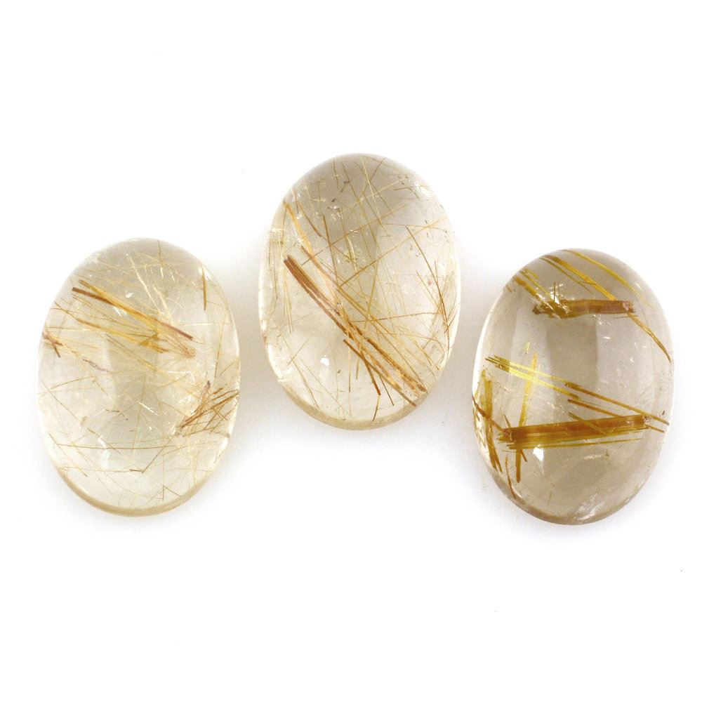 RED RUTILE QUARTZ OVAL CAB 14X10MM 5.59 Cts.
