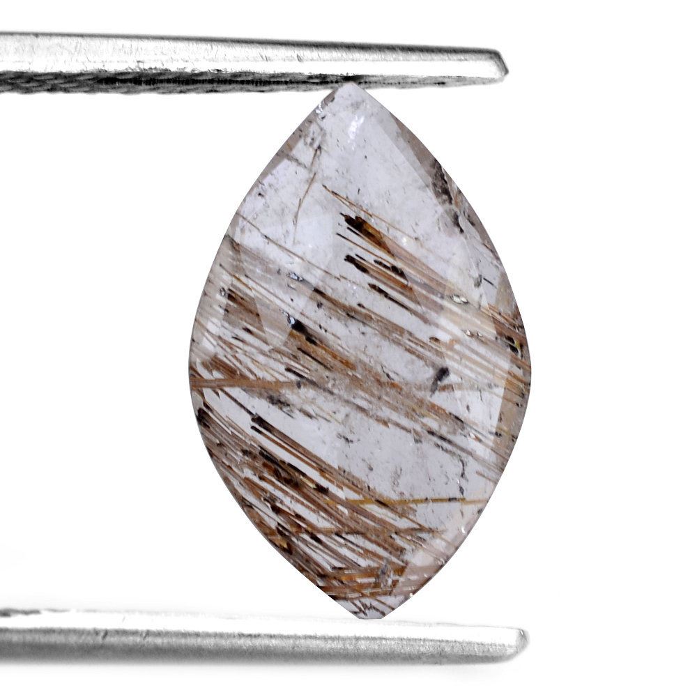 RED RUTILE QUARTZ ROSE CUT BRIOLETTE IRREGULAR ONION SHAPE 14X9MM 2.69 Cts.