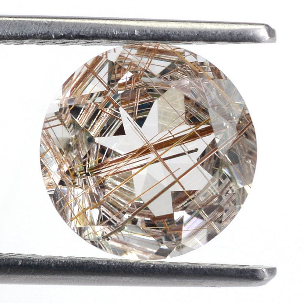 RED RUTILE QUARTZ CUT ROUND 10MM 3.35 Cts.