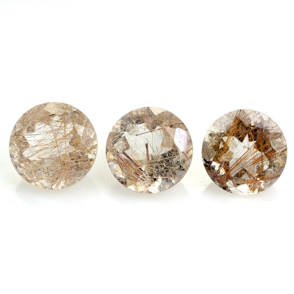 RED RUTILE QUARTZ CUT ROUND 10MM 3.38 Cts.