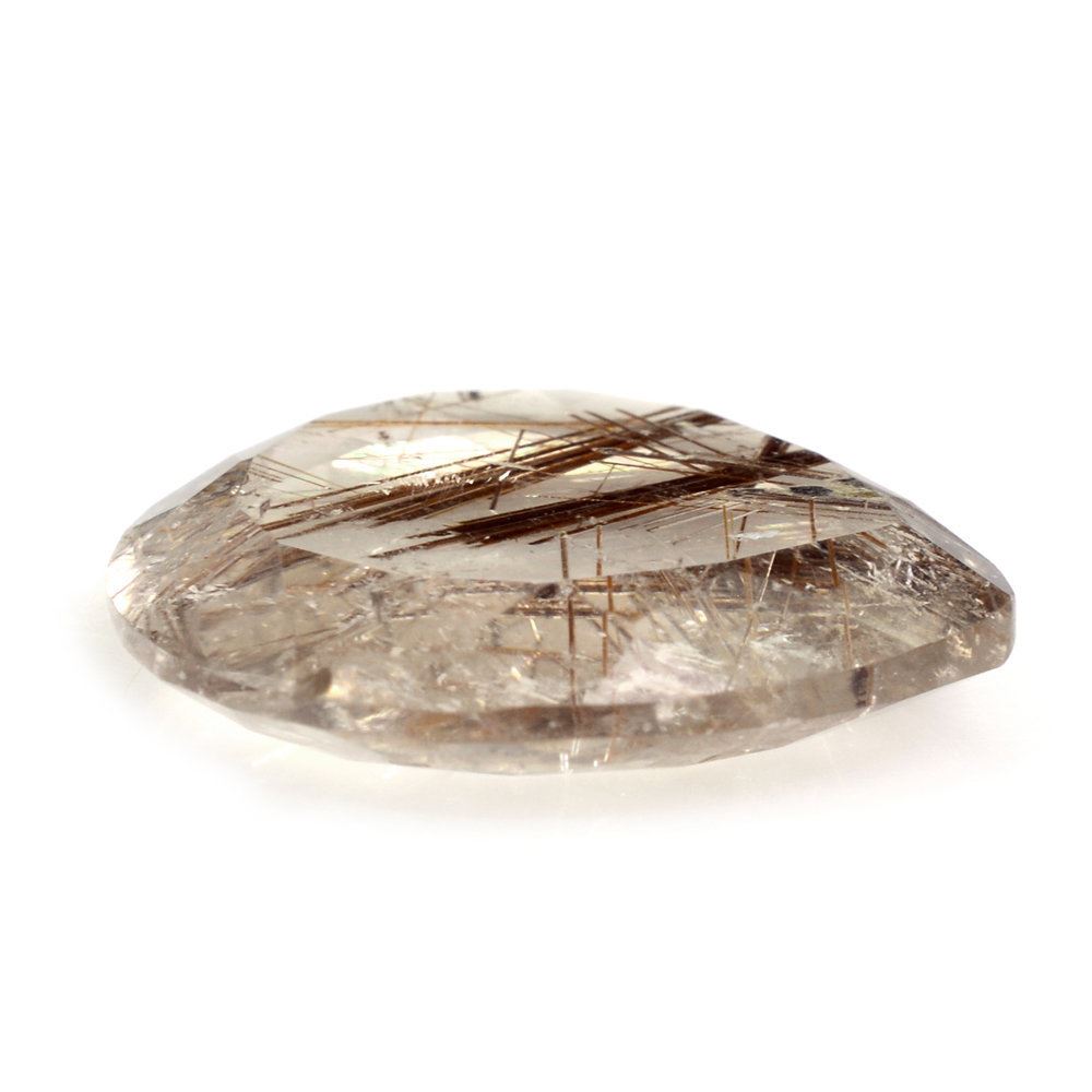 RED RUTILE QUARTZ BOTH SIDE TABLE CUT PEAR 22MM 18.40 Cts.