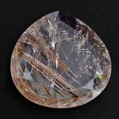 RED RUTILE QUARTZ BOTH SIDE TABLE CUT PEAR 22MM 18.40 Cts.