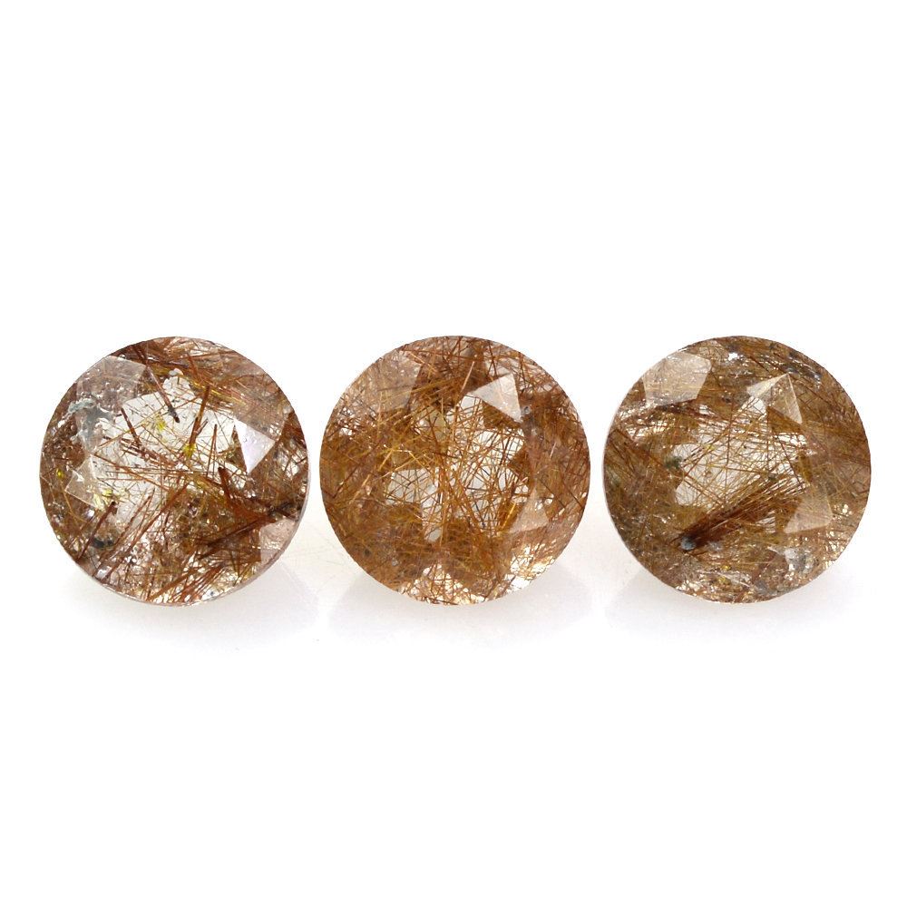 RED RUTILE QUARTZ CUT ROUND 6MM 0.76 Cts.