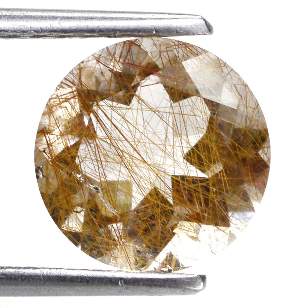 RED RUTILE QUARTZ CUT ROUND 10MM 3.30 Cts.