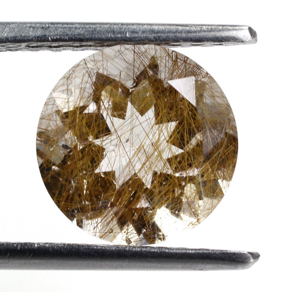 RED RUTILE QUARTZ CUT ROUND 10MM 3.32 Cts.