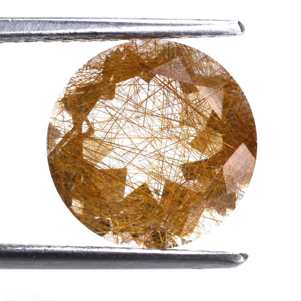 RED RUTILE QUARTZ CUT ROUND 12MM 6.45 Cts.