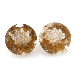 RED RUTILE QUARTZ CUT ROUND 12MM 6.45 Cts.