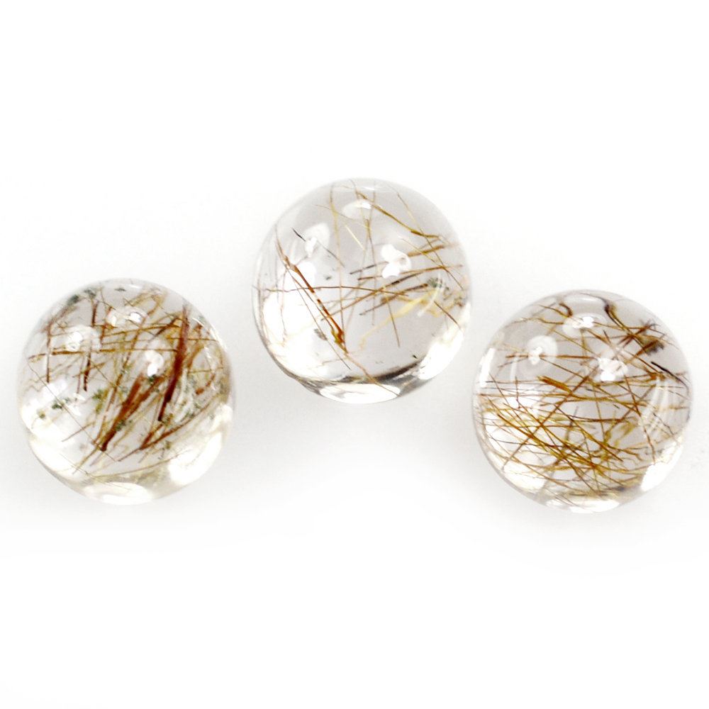 RED RUTILE QUARTZ ROUND CAB 4MM 0.37 Cts.