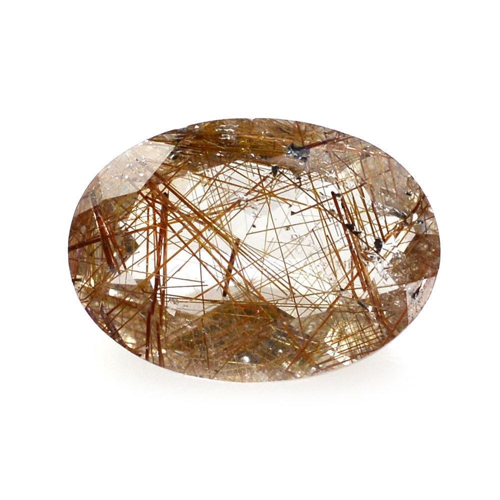 RED RUTILE QUARTZ CUT OVAL 7X5MM 0.55 Cts.