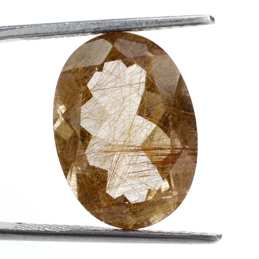 RED RUTILE QUARTZ CUT OVAL 18X13MM 11.20 Cts.