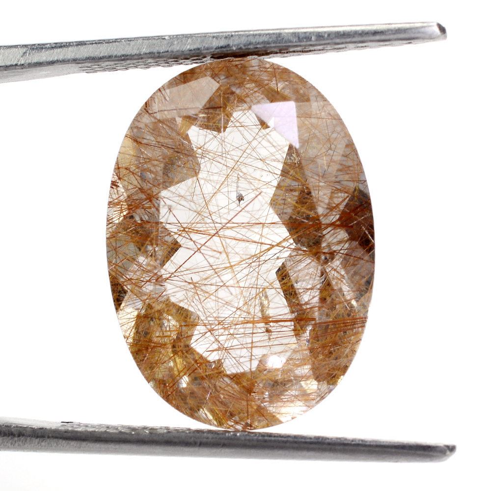 RED RUTILE QUARTZ CUT OVAL 18X13MM 11.50 Cts.
