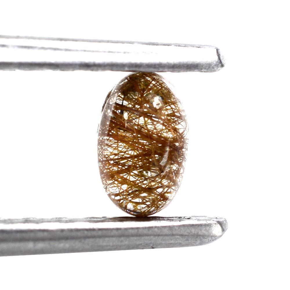 RED RUTILE QUARTZ OVAL CAB 5X3MM 0.24 Cts.