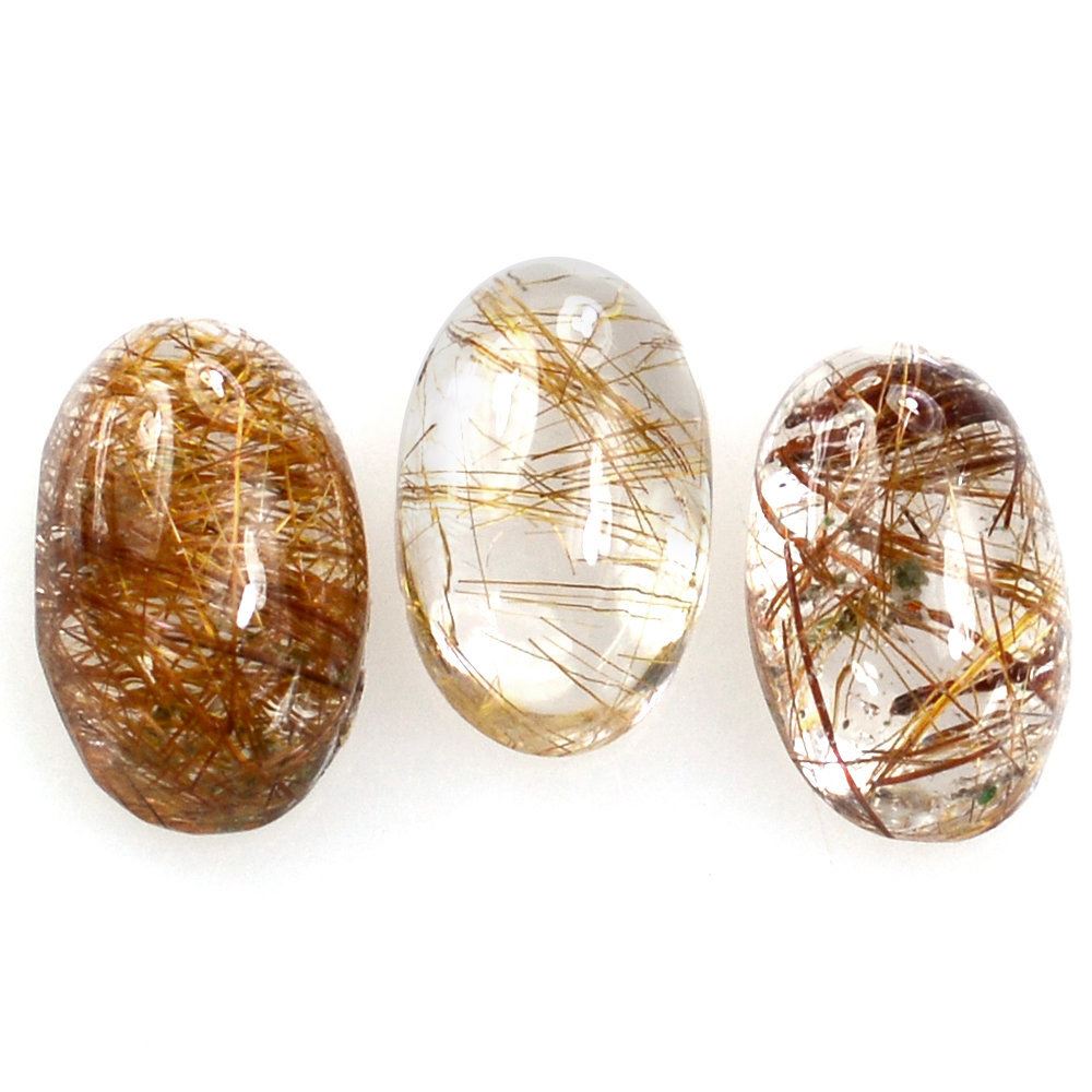 RED RUTILE QUARTZ OVAL CAB 5X3MM 0.24 Cts.