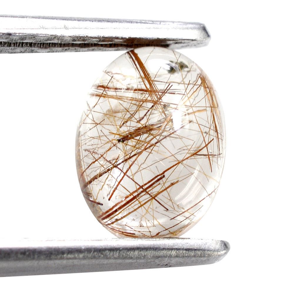 RED RUTILE QUARTZ OVAL CAB 8X6MM 1.25 Cts.