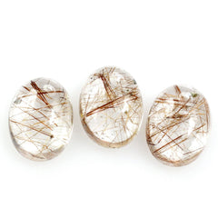 RED RUTILE QUARTZ OVAL CAB 8X6MM 1.25 Cts.